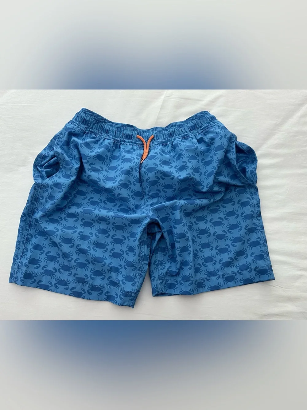 J.crew Crew Cuts Boys Drawstring Swimsuit Lined Blue Crabs- Size 16